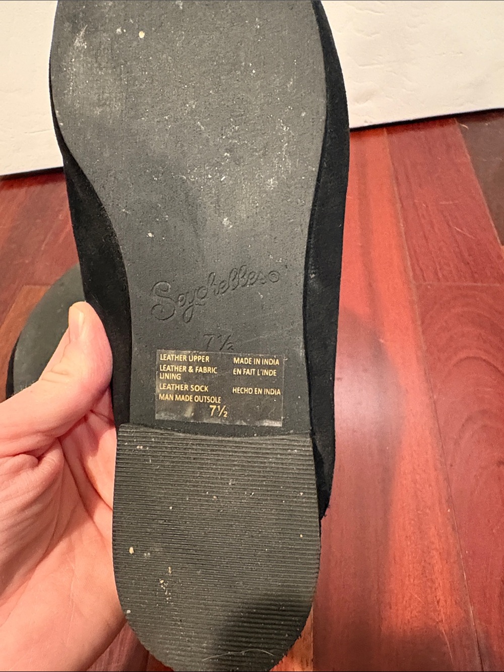 Seychelles Suede Between Us Flat Mules Black Suede Women’s Size 7.5 Leather - Picture 7 of 8